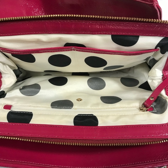 Kate Spade Dark Pink Leather Shoulder Bag with Chain Strap - Picture 8 of 8